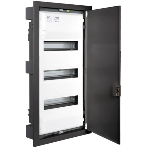 Coffret modulaire encastré métal anthracite 3 rangées - Solera