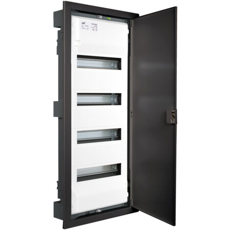 Coffret modulaire encastré métal anthracite 4 rangées - Solera