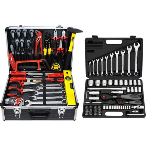 Coffret multi-outils 215 pièces – Aluminium, dimensions 46x35,5x18 cm – Garantie 5 ans – 72347 – Famex - 215-pi