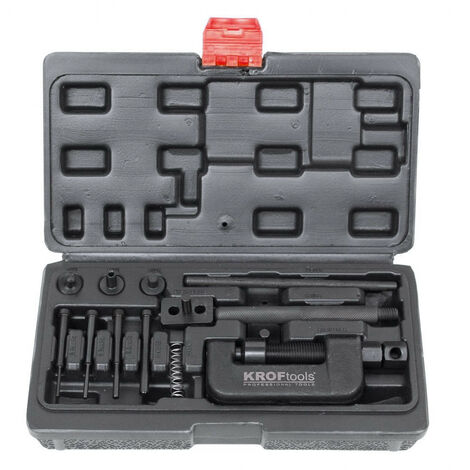 Coffret outil rive et dérive chaîne moto – 3 pointes de séparation 2.2/2.9/3.8 mm – Enclume et levier inclus – Pour toutes marques – Kroftools