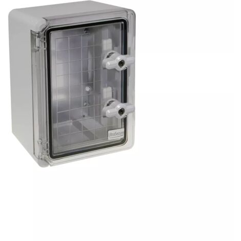 Coffret mural haute-résistance boîtier 350 x 250 x 150 - Porte transparente / Serrure clé / Plaque montage / IP65 / ABS