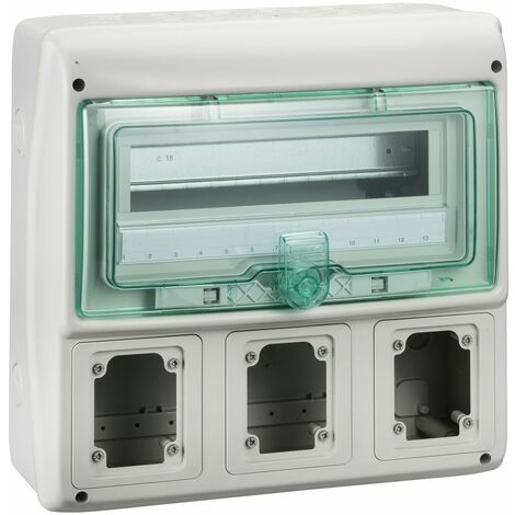 Coffret Mureva pour prises 340 x 335 mm 13 modules 3 ouvertures - 13155M
