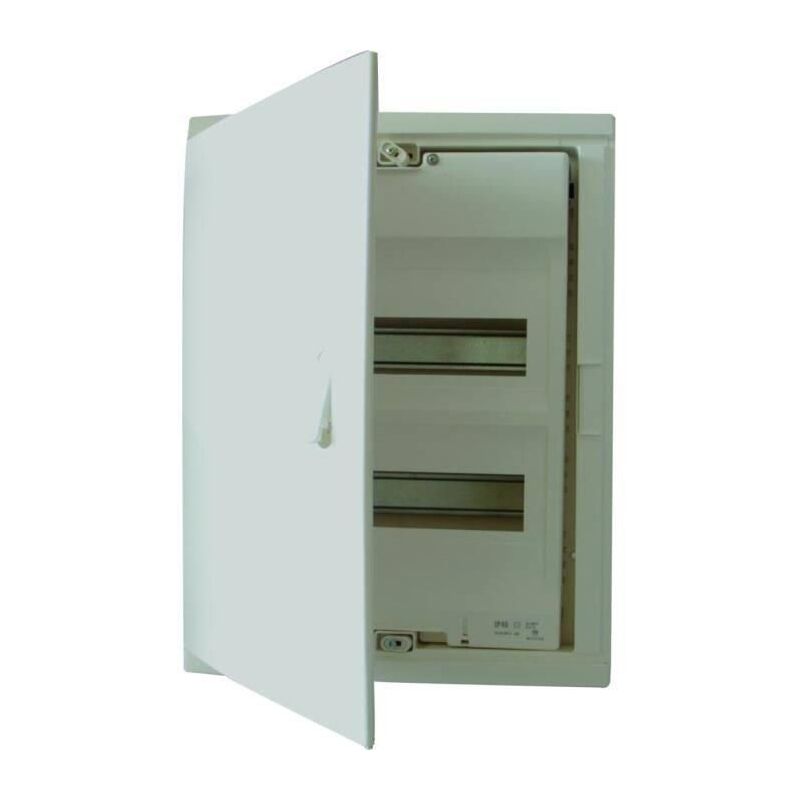 Coffret modulaire encastré 2 rangées 24+4 modules avec porte isolante galbée blanche Legrand 001512