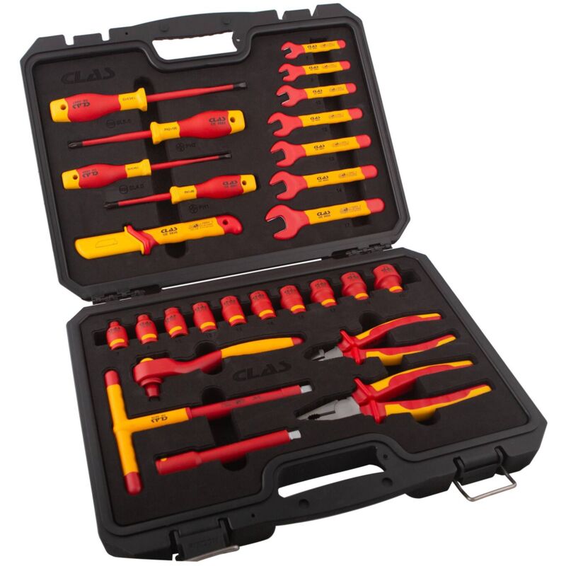 Clas - Coffret outils isoles 1000v vehicules hybrides et electriques (27pcs)- oe 0840 Equipements