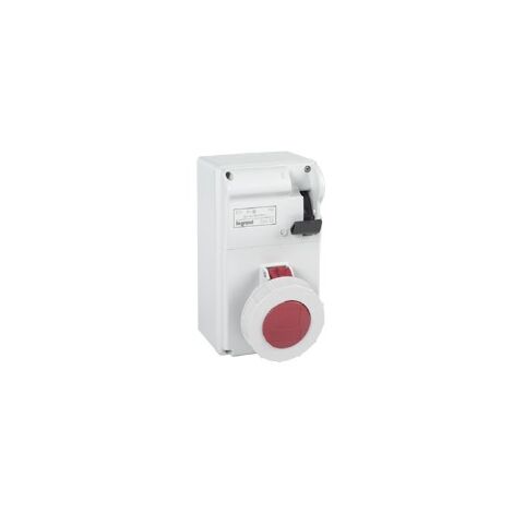 Coffret P17 IP55 avec interrupteur et 1 prise 32A 3P+N+T DE 380V à 415V LEGRAND 056634
