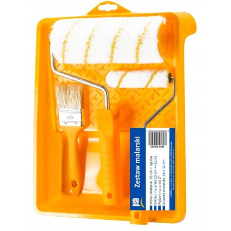 Coffret peinture 2 rouleaux pinceau et plateau 24x32 cm