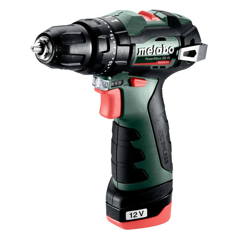 Metabo - Coffret Perceuse à percussion 12 v sans fil PowerMaxx sb bl 2 x 2,0 Ah Li-Power, LC12