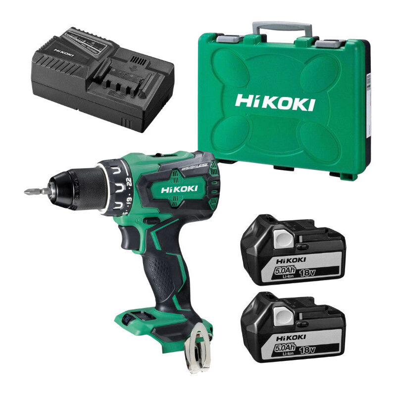 Perceuse visseuse hitachi Hikoki DS18DBSLWJZ 70Nm 18V 5Ah Li-Ion Induction en coffret + 2 batteries + 1 chargeur