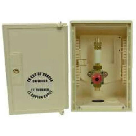 Coffret plastique coupure Gaz avec vanne coup de poing DN15 et signalisation