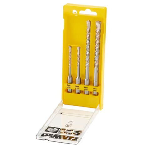 Coffret plastique de 4 forets SDS-Plus Extreme – Diamètres 5-6-8-10 mm – Longueur 110-160 mm – Pour béton et maçonnerie – DEW - DT9700