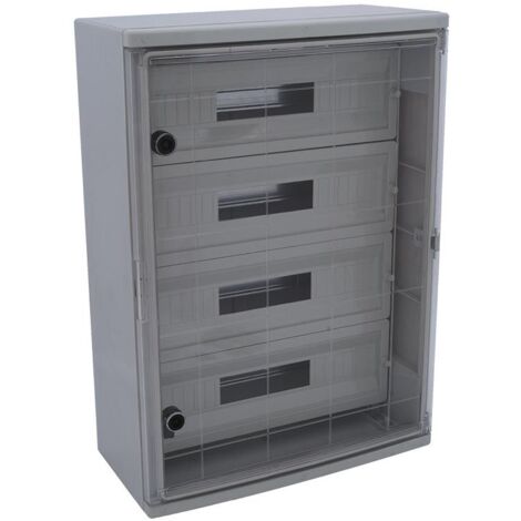 Em Distribution – Coffret électrique nu 68 modules 600x400x200mm – Étanche IP65 – Résistance chocs IK10 – Porte transparente avec serrure triangulaire
