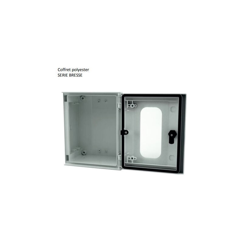 Scame - Coffret polyester mural 300x250x140mm gris 7035 avec porte vitrée IK10 IP66 bresse