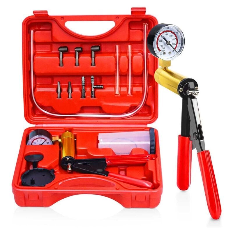 SNQ - Coffret Pompe purge Purgeur liquide de Frein Testeur de Circuits à dépression,Pompe à Vide Manuelle,Vide Kit Outil de Réparation pour Voiture,