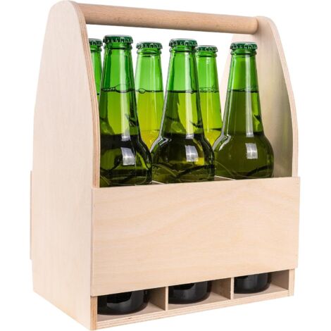 Coffret Porte-bouteilles en Bois pour 6 Bières 24 x 16 x 30 cm