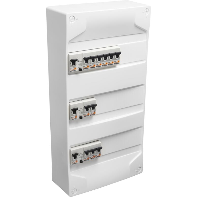 Debflex - Coffret pré-équipé 3 Rangées 1xID 40A type a, 1xID 40A type AC,1xID 63A type ac - 707649