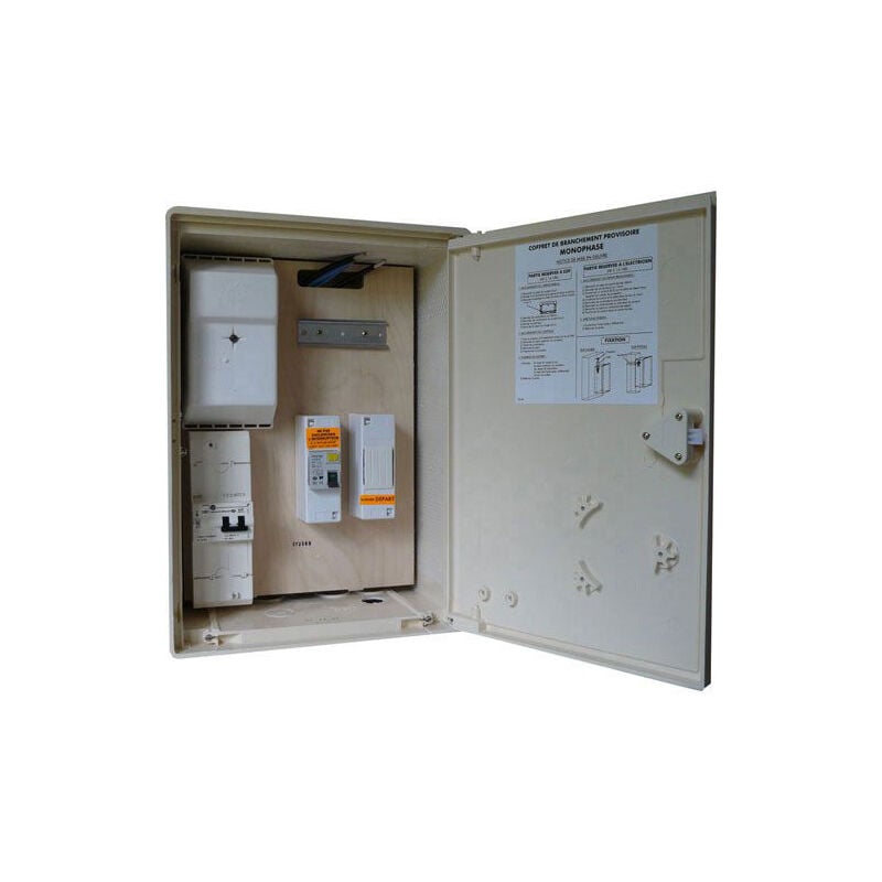 Coffret provisoire de chantier 1ID 63A 1 disjoncteur 15A/45A - BATILEC