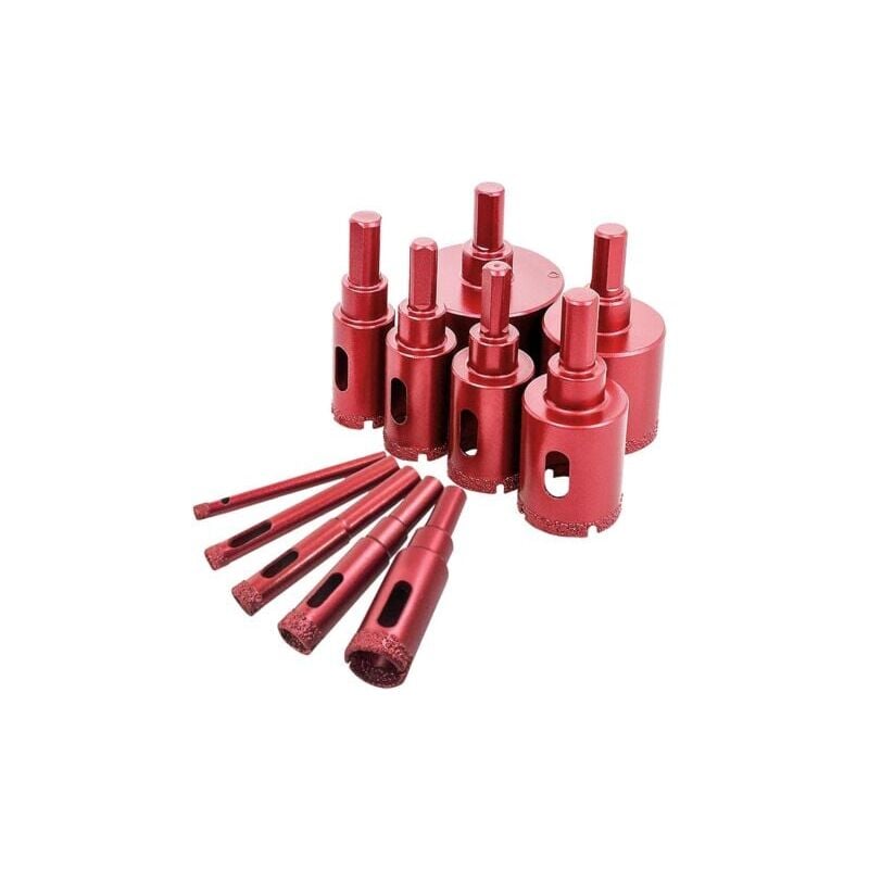 SNQ - Coffret Scie Cloche Diamantés, Foret Trépan Diamant pour Carrelage/Verre/Marbre (6mm-50mm 11 Pièces)