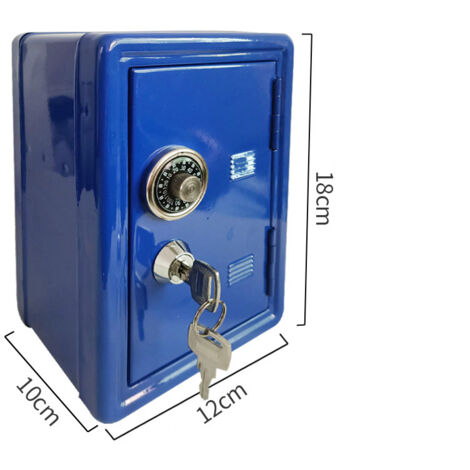 Coffret sécurisé enfant avec cadenas à code numérique, tirelire bleue verrouillable pour économies