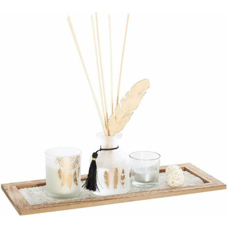 Coffret senteur plume - Bois de Gaiac - 36 x 11 cm - Beige - Livraison gratuite - Beige