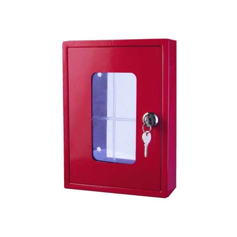 Coffret/Boitier sous verre dormant rouge pour vanne gaz 450x450x250mm