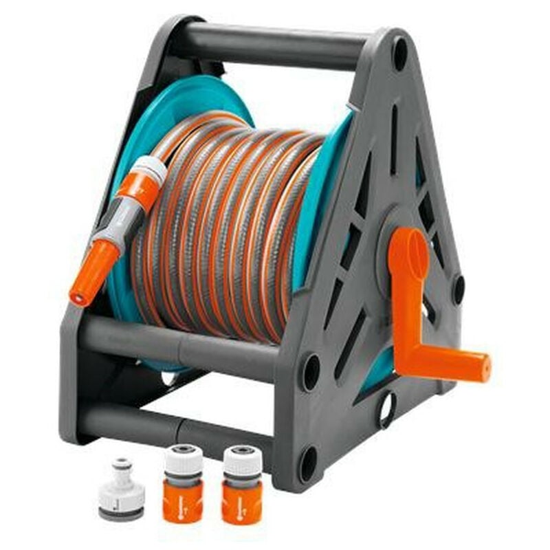 Enrouleur portable de tuyau d'arrosage équipé de 15 m. de