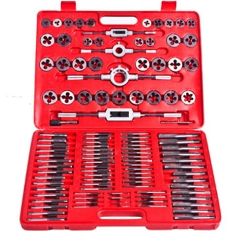 Coffret tarauds et filières 111 pièces outils garage atelier bricolage rouge