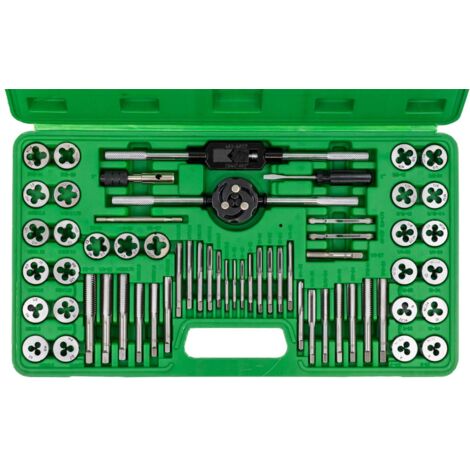 Coffret tarauds et filières 60 pièces – Combinaison métrique et pouce – Pour taraudage précis – JBM50793