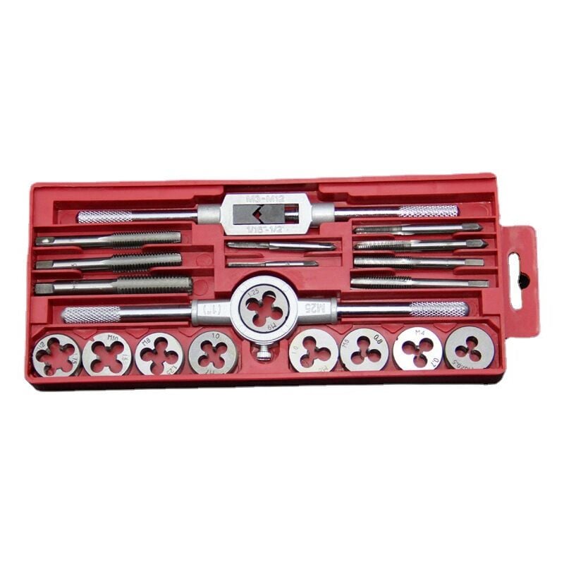 Gotrays - Coffret Tarauds et Filières Métrique 20 Pièces M3-M12 en Acier Kit Tarauds à Goujure Filières de Filetage Extracteurs de Vis