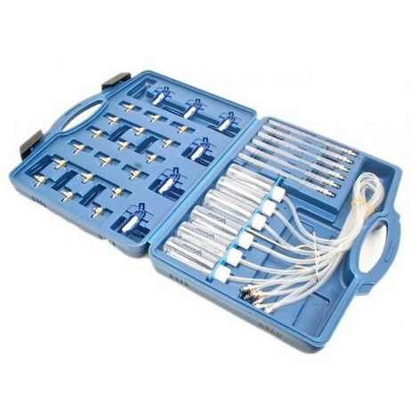 Coffret testeur injecteurs diesel pour moteur Common Rail – 24 adaptateurs inclus – Test jusqu'à 6 buses d'injection – Longueur tuyaux 60 cm – Asta
