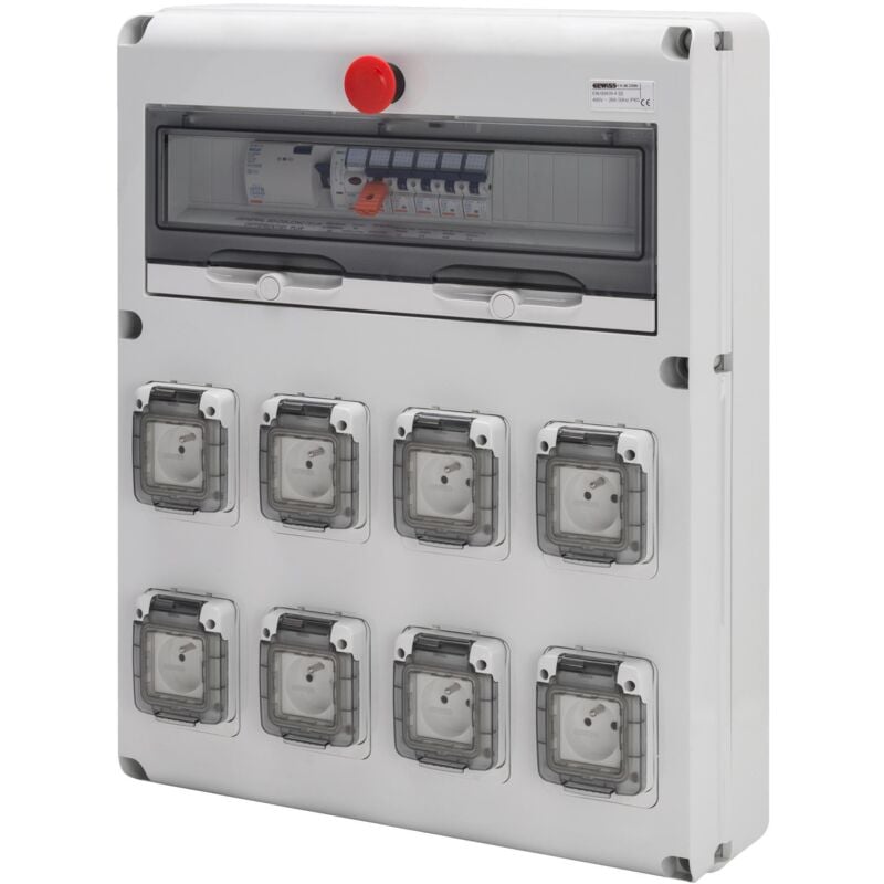 Coffret TETRA.8PC 230V 16A+30MA+AU Gewiss FR60235N