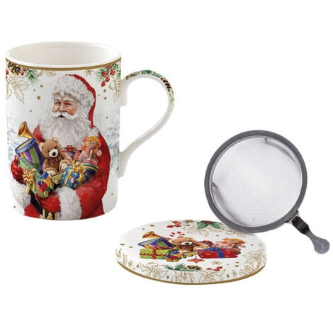 Coffret Tisanière Noël Santa Tisanière Festive Santa Is Coming Avec Couvercle - Easy Life