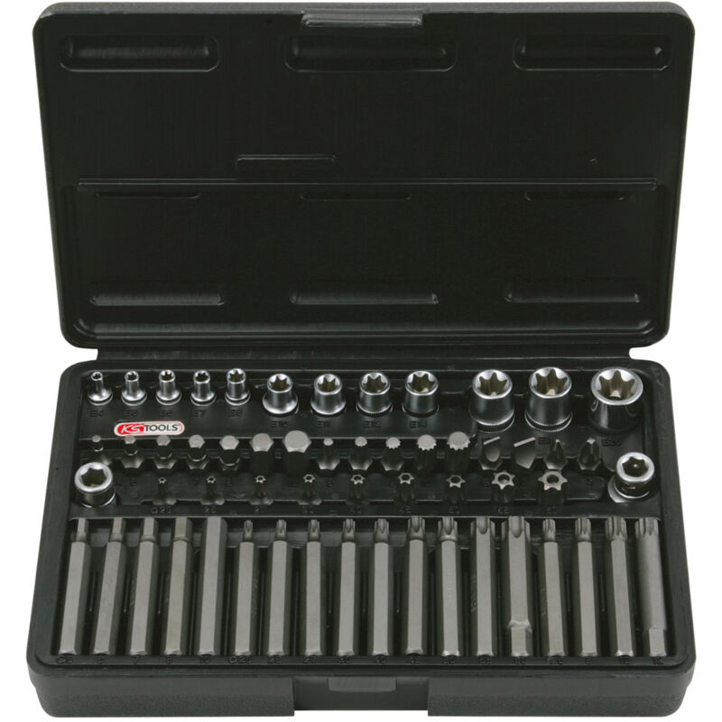 Ks Tools - Coffret de douilles et douilles tournevis torx® percé, 1/4''- 3/8'-1/2', 57 pièces - 922.4305