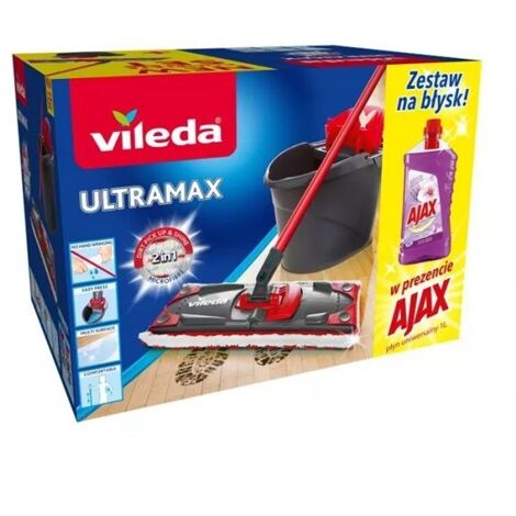 Coffret Vileda Ultramax + Set Ajax (serpillière + seau)