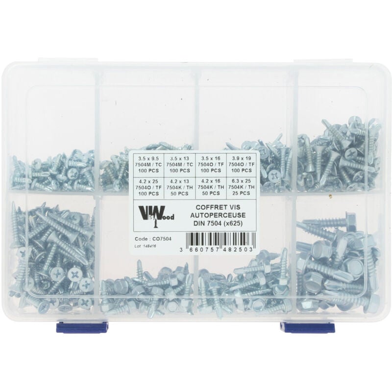 Coffret Vis Autoperceuse Din 7504 - 625Pcs