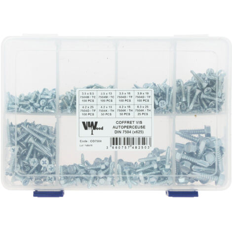 Coffret Vis Autoperceuse Din 7504 - 625Pcs mm