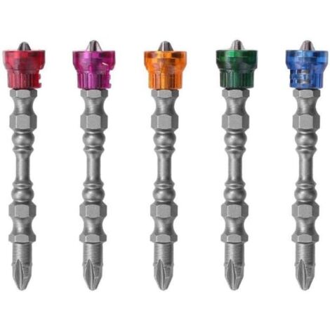 Coffrets De Forets 5 Pcs Électrique Tournevis Bits Haute-Résistance À L'Usure En Acier Magnétique Bobine Ferromagnétique Double Tête Croix Décoration Accessoires