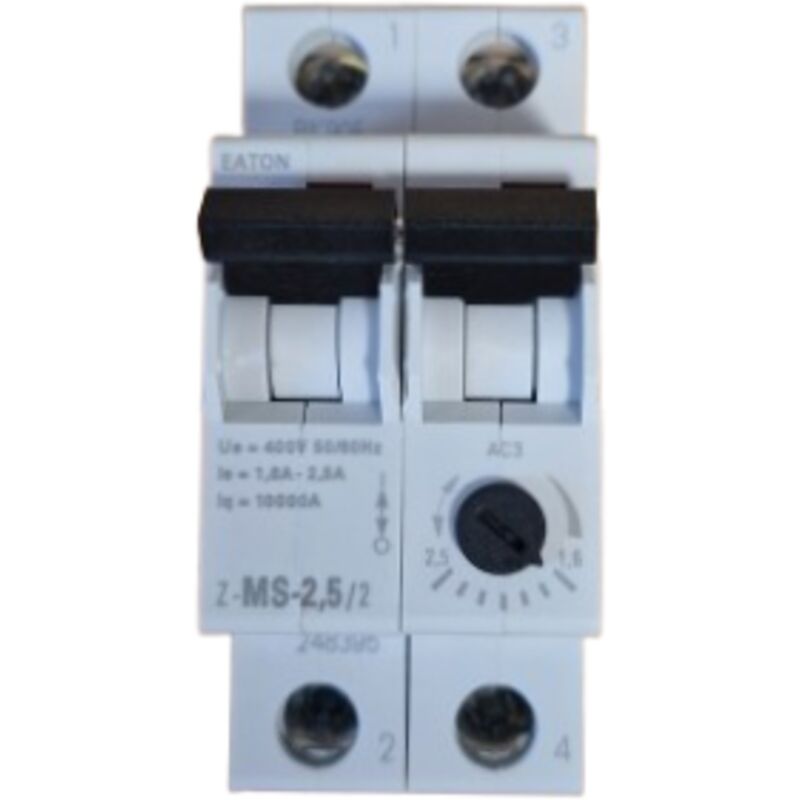 Z-MS-2,5/2 interrupteur de protection de moteur z-ms, 2P, 1,60 a - 2,50 a 248395 - Eaton