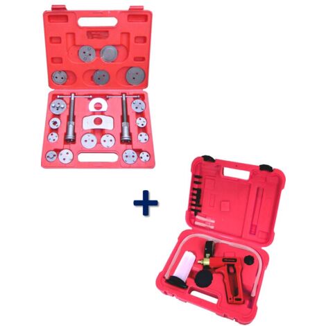 Equipement Express Sicoba – Coffret repousse piston étrier de freins 22 pcs – Purgeur liquide de frein – Compatible avec 19 marques automobiles – Coffret PVC robuste