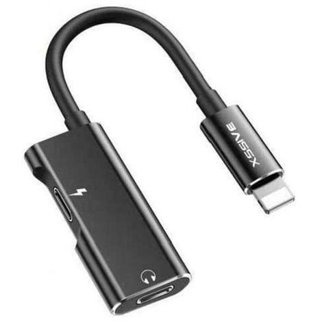 COFI Digital Audio Converter Adapter Splitter 2x iPhone Anschluss kompatibel mit iPhone schwarz