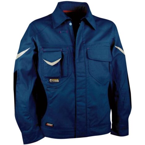 Cofra Arbeitsjacke mit vielen Taschen und Reflektionsstreifen marineblau 46