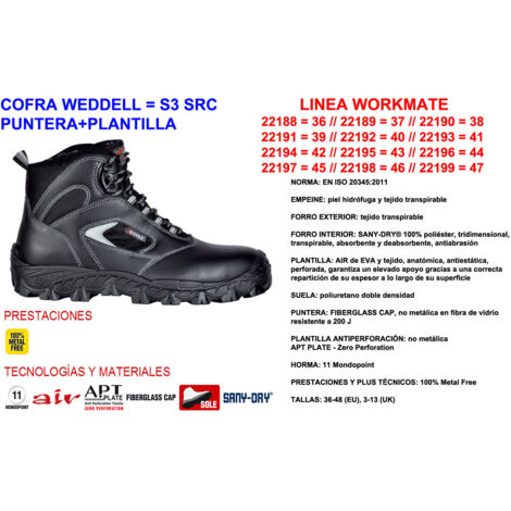 COFRA BOTA WEDDELL Nº40 = S3 SRC = PUNTERA+PLANTILLA