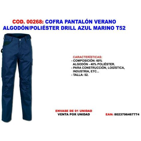COFRA cofra pantalon verano algodon-pol. drill azul mar. t52