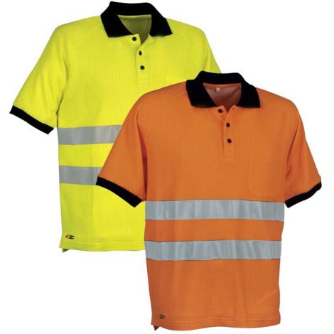 COFRA HELPWAY MAGLIETTA POLO ALTA VISIBILITA DA LAVORO ARANCIO FLUO RIFLETTENTE