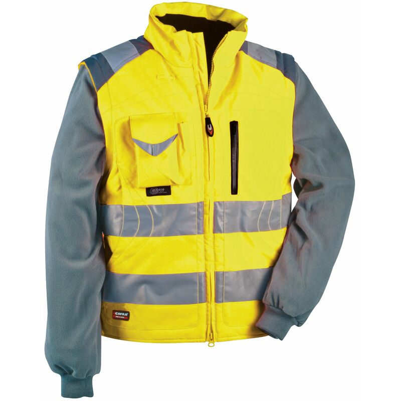 Image of Cofra - Signal - Giacca e gilet ad alta visibilità, 2 in 1, colore: giallo fluorescente, 40-00V02300-50