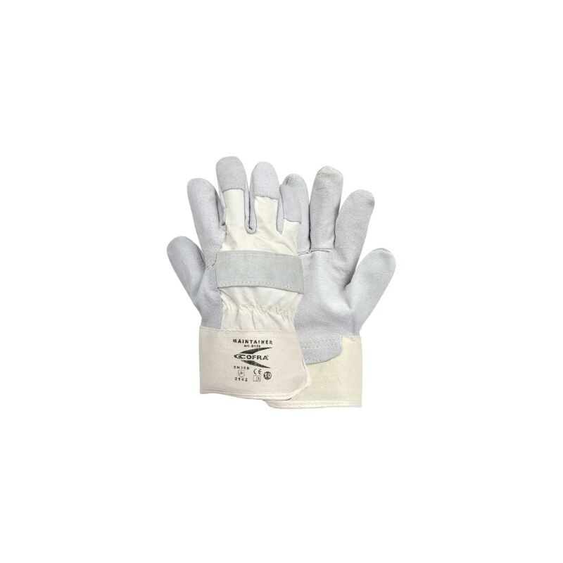 Image of Cofra - Maintainer 12 paia di guanti tg 11 (xxl) in pelle protezione meccanica media