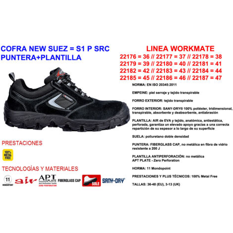 Cofra New Suez Sneaker Taille 41 S1 P SRC avec bout et semelle intérieure
