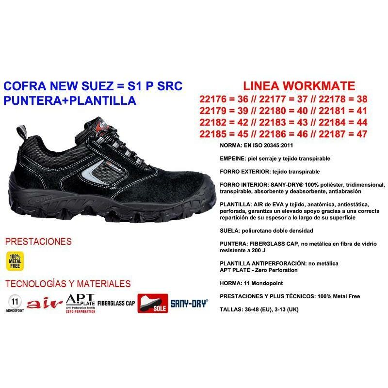 

cofra zapatilla new suez nº36 s1 p src puntera+plantilla - Mibricotienda