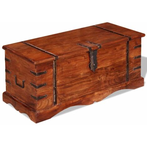 Cofre de almacenamiento de madera maciza