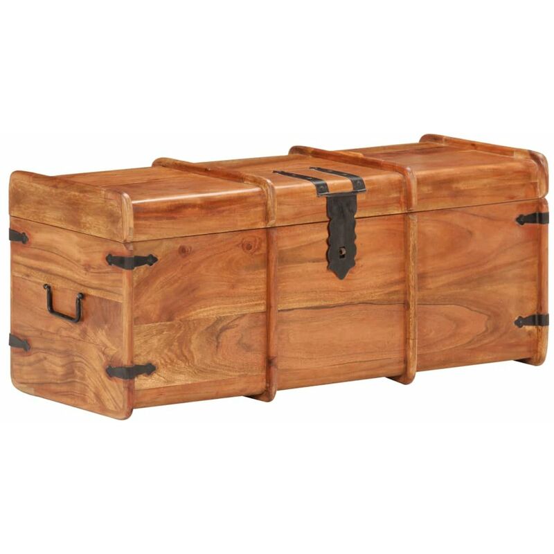 

Happyshopping - Cofre de almacenamiento madera maciza de acacia 90x40x40 cm