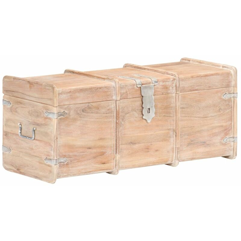 

Happyshopping - Cofre de almacenamiento madera maciza de acacia 90x40x40 cm